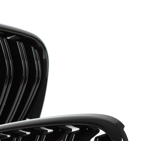 Bmw X3 F25 11-14 Grilă Între Faruri Rinichi Stânga + Dreapta Set Negru Lucios Dublă Bară