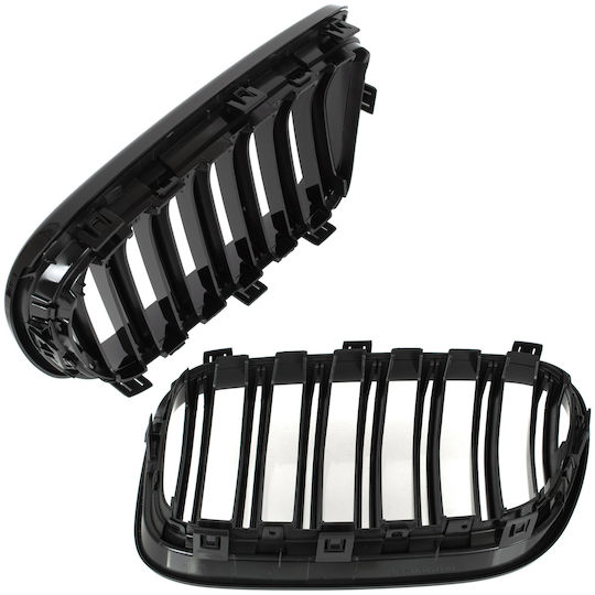 BMW X3 F25 11-14 Kühlergrill Zwischen Scheinwerfern Nieren Links + Rechts Set Schwarz Glänzend Doppelstange