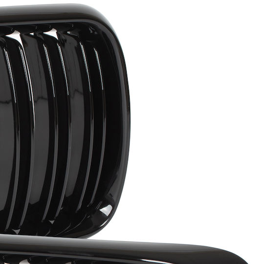 Bmw 3 E36 96-00 Grille Between Headlights Kidneys Left + Right Set Black Glossy Double Bar