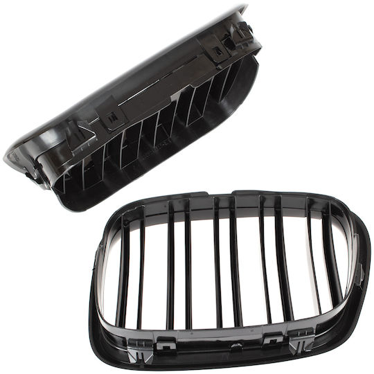 BMW Seria 5 E39 95-03 Sedan Touring Grilă Între Faruri Rinichi Stânga + Dreapta Set Negru Lucios Dublă Bară