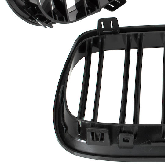 Bmw 3 E92 E93 06-10 Grilă Între Faruri Rinichi Stânga + Dreapta Set Negru Lucios Dublă Bară