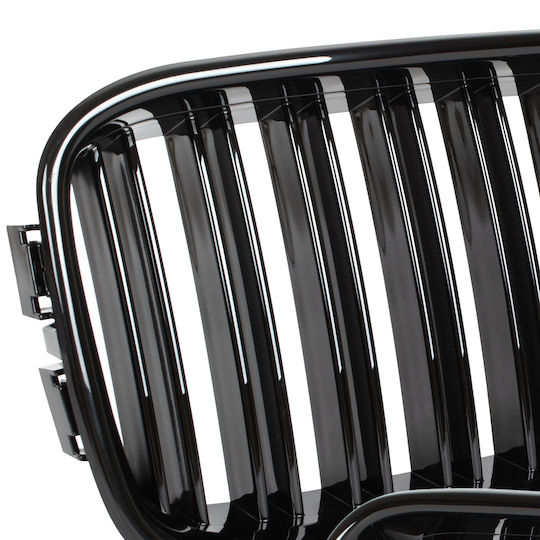 Bmw 3 E36 91-96 Grille Between Headlights Kidneys Left + Right Set Black Glossy Double Bar