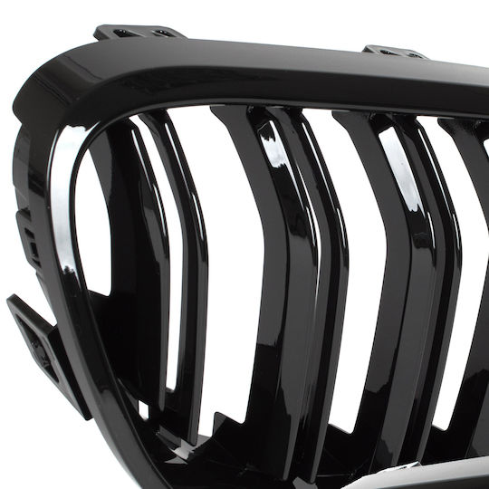 Bmw 3 E92 E93 10-13 Grille Between Headlights Kidneys Left + Right Set Black Glossy Double Bar