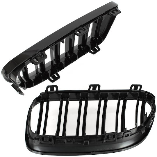 Bmw 3 E92 E93 10-13 Grille Between Headlights Kidneys Left + Right Set Black Glossy Double Bar