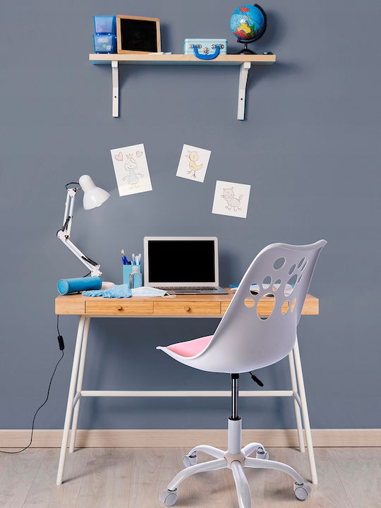 Kids Desk Chair White 52x52x83-95cm