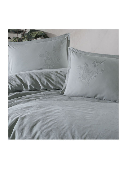 Clasy Home Подредба Пликове За Завивки 100% Памук 200x220см Двойна с 2 Калъфки За Възглавници и 1 Чаршаф Сив