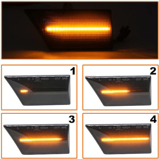 Opel Vectra C 02-09 Led Side Indicator Smoked Dynamic 2 Pcs Set
