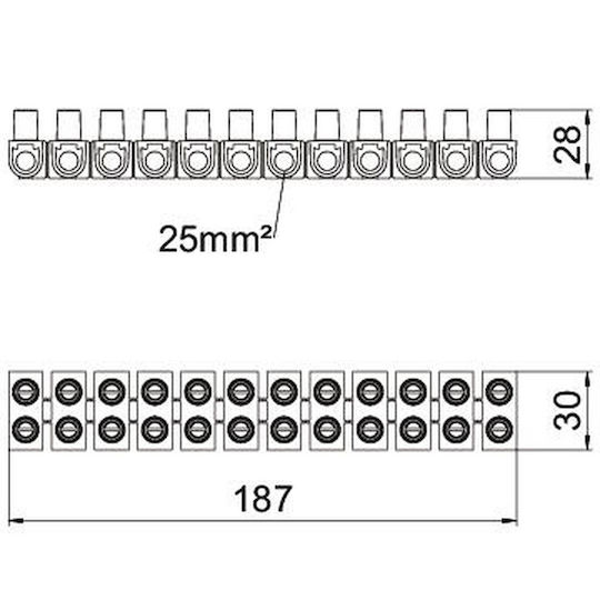 Клипс Винт 12 Полюса Бял Тип 79 Ce Ws Orlk 25 Проводници 10 0-25 0мм² 101a 750v