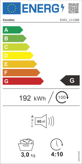 Cecotec Φορητό Πλυντήριο σε Λευκό Χρώμα 111288