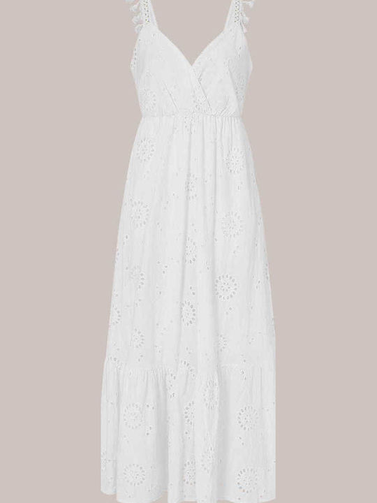 Celestino Embroidered Women's Dress Tassels White