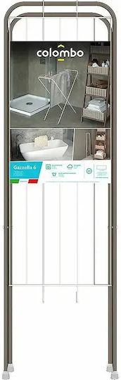 Colombo Colombo Gazzella 6 Folding Floor Clothes Drying Rack for Balcony Metallic Gray with 6m Hanging Length