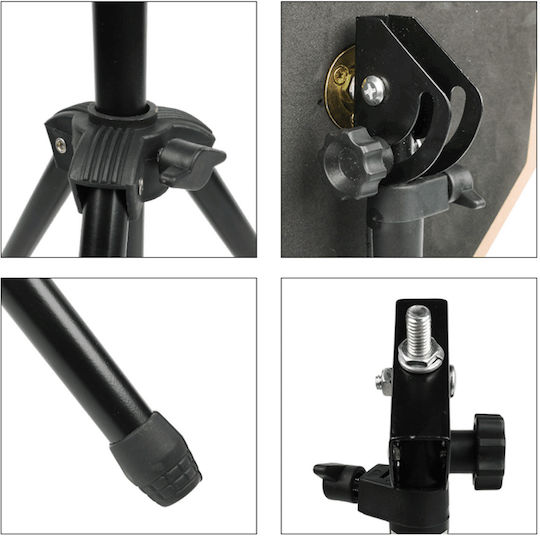 V-tone Pds1 Bk Schwarzes Übungspad Set mit Ständer, Drumsticks und Abdeckung 12"