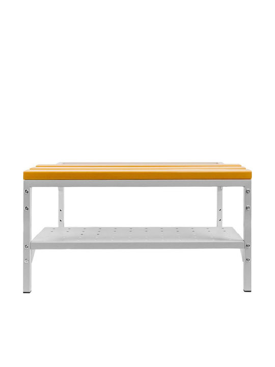 Bancă De Exterior Metalică Gri Cu Spațiu De Depozitare 80x80x43cm
