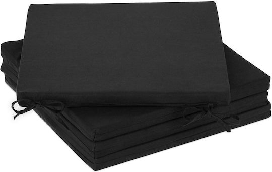 Relaxdays Възглавници За Градински Столове Черни 4 Бройки 39.5x39.5см