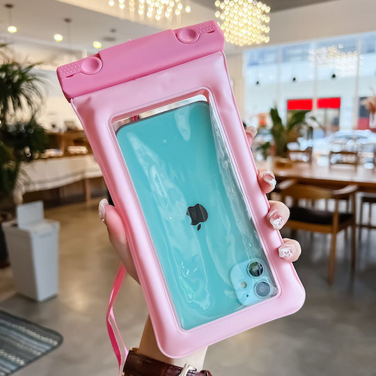 Flippy Matte Cushion Waterproof Underwater Case Snowproof Universal Cord Phone Documents Pink