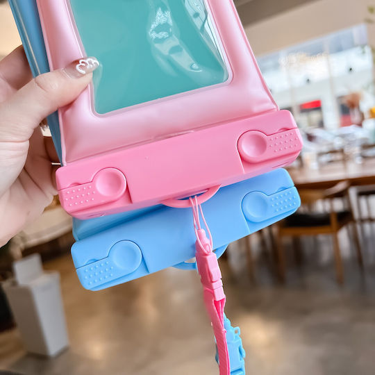 Flippy Matte Cushion Waterproof Underwater Case Snowproof Universal Cord Phone Documents Pink