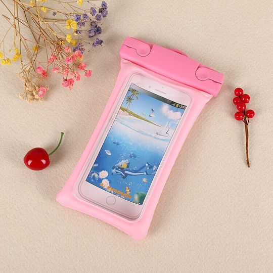 Flippy Matte Cushion Waterproof Underwater Case Snowproof Universal Cord Phone Documents Pink