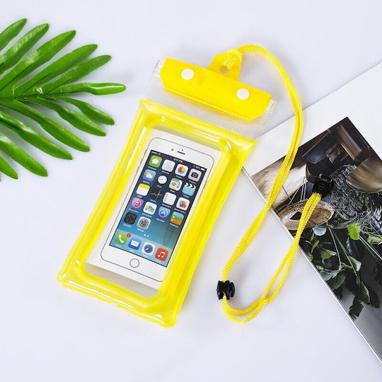 Zip Waterproof Flippy Underwater Case Snowproof Universal Waterproof Lanyard Phone Documents Yellow