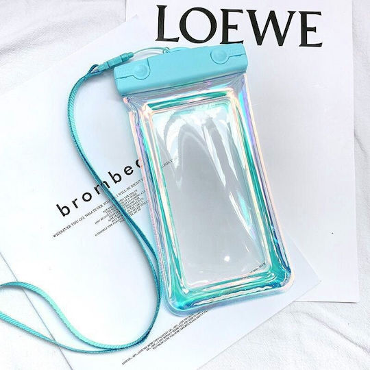 Holographische Wasserdichte Flippy Hülle Schneefeste Universelle Wasserdichte Lanyard Handy Dokumente Blaue