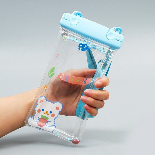 Fruity Waterproof Flippy Underwater Case Snowproof Universal Waterproof Lanyard Phone Documents Berry Bear Blue