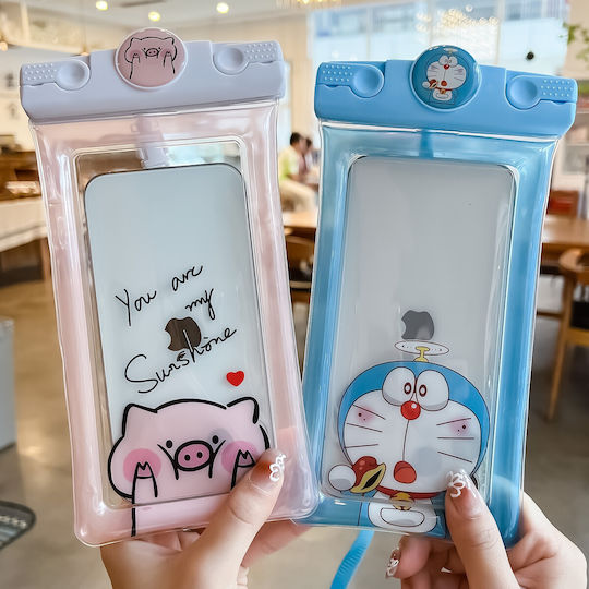 Mascot Wasserdichtes Flippy Unterwasser Gehäuse Schneefeste Universelle Kabel Handy Dokumente Katze Blau