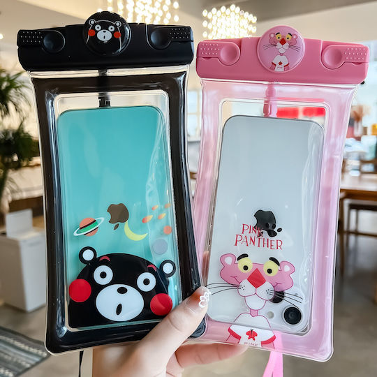 Flippy Mascot Waterproof Snowproof Underwater Case Universal Lanyard Phone Documents Bear Black