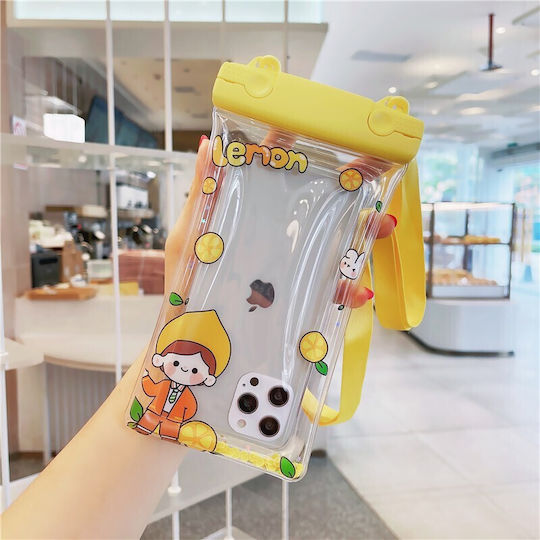 Fruity Wasserdichtes Flippy Unterwasser Gehäuse Schneefeste Universelle Wasserdichte Lanyard Handy Dokumente Zitronen Jungen Gelbe