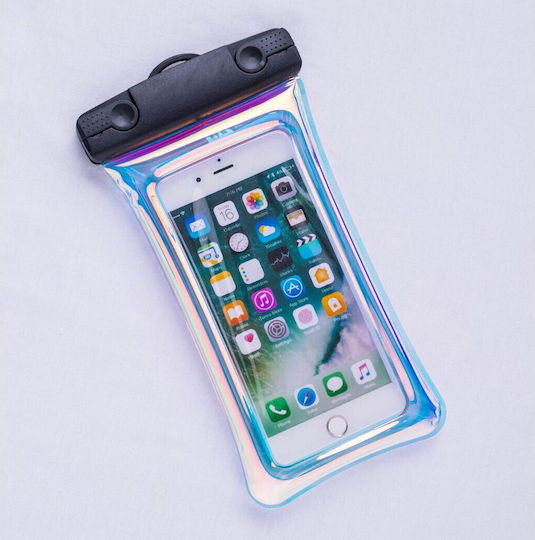 Holographische Wasserdichte Flippy Hülle Schneebeständige Universelle Wasserdichte Handyhülle mit Lanyard Schwarz