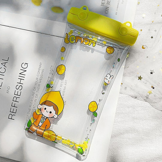 Fruity Wasserdichtes Flippy Unterwasser Gehäuse Schneefeste Universelle Wasserdichte Lanyard Handy Dokumente Zitronen Jungen Gelbe