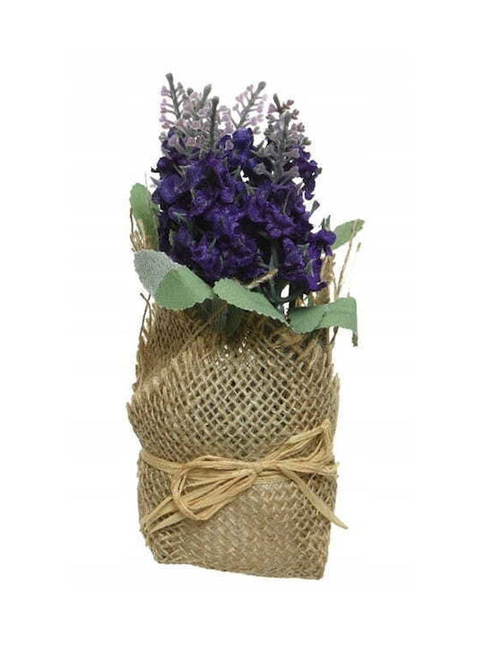 Lavendel In Jute Hülle 17x7cm Künstliche Dekorative Pflanze