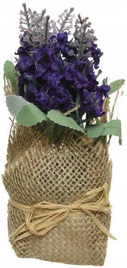 Lavender In A Jute Casing 17x7cm Artificial Decorative Plant
