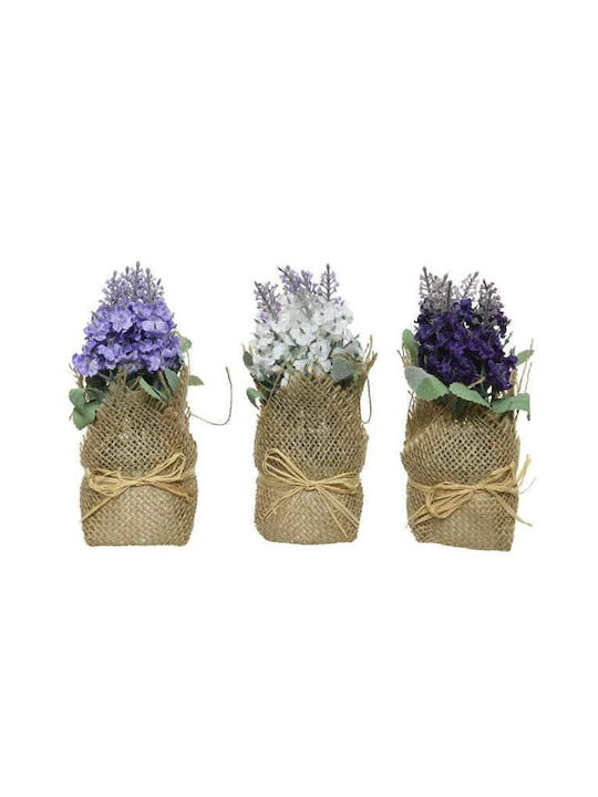 Lavendel In Jute Hülle 17x7cm Künstliche Dekorative Pflanze