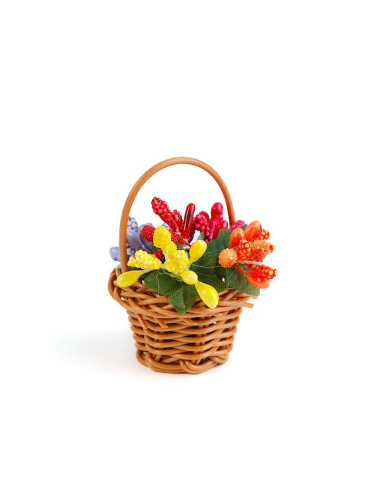 Coș Decorativ Cu Floare Artificială Magnetică 7 Cm Ornament Colorat Pentru Frigider Decor Acasă Birou