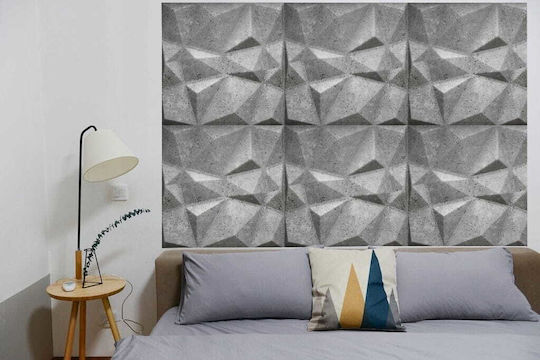 3D Wandpaneele mit Kleber / Selbstklebend Graue 50x50cm 8 Stück