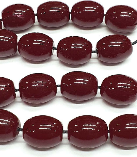 Roloi Komboloi Worry Beads with 17 Resin Beads Length 30cm Burgundy