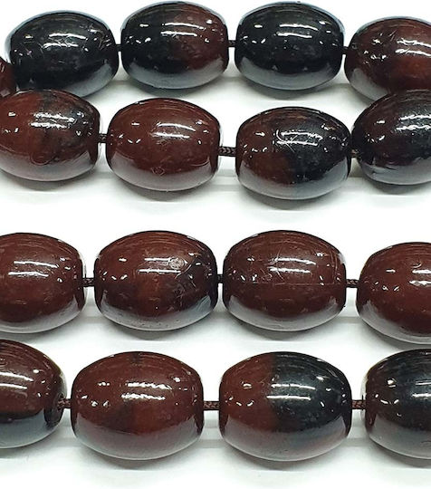 Roloi Komboloi Worry Beads with 17 Beads Made of Resin Length 31cm Brown