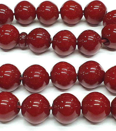 Roloi Komboloi Worry Beads with 33 Beads Made of Mastic Length 32cm Red