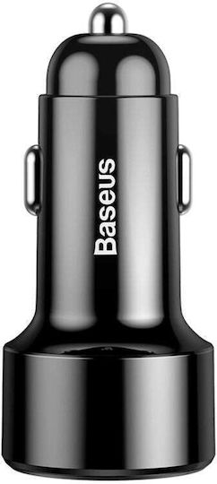 Baseus Car Charger 45W Fast Charging with Ports 1xUSB 1xType-C Black Colour