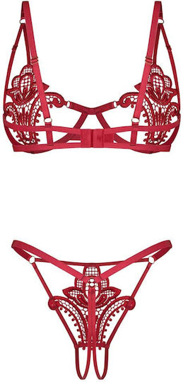 Γυναικείο Σετ Εσωρούχων Obsessive Luise Sublim 2-pcs Set Κόκκινο Ob9381