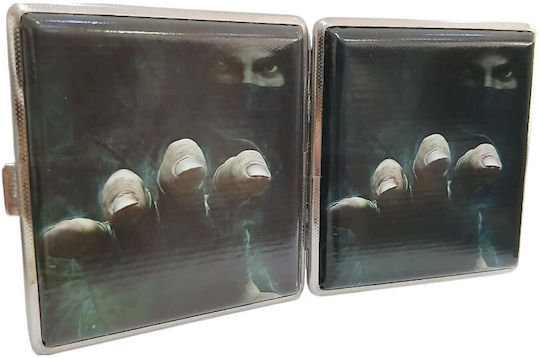 Metal Cigarette Case Ninja Theme 10x10x1.5cm 43330-11