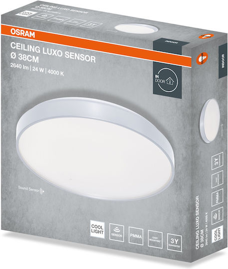 Vtac Ceiling Lamp Led Ceiling Luxo Sen 24w 2640lm 4000k 840 Ip20 Silver 3 Years Warranty 4099854652356