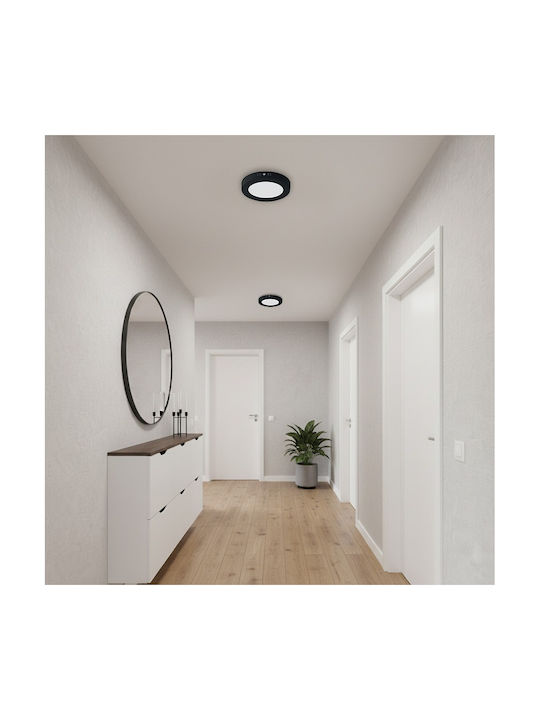 Round Ceiling Light Led Smd 36w 3600lm Ip20 With Option Of Three Colours 3cct Black Milena Black 016-083-0036-b