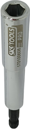 Καρυδάκι Εξάγωνο 8mm Αξονάκι 1/4'' 110mm Sks Tools 170100608