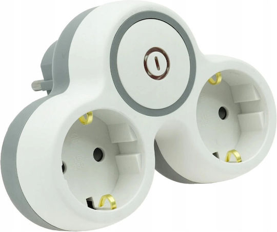 Adaptor Dublu Priză Comutator Tip Z U Schuko R-21bws S B W-72003