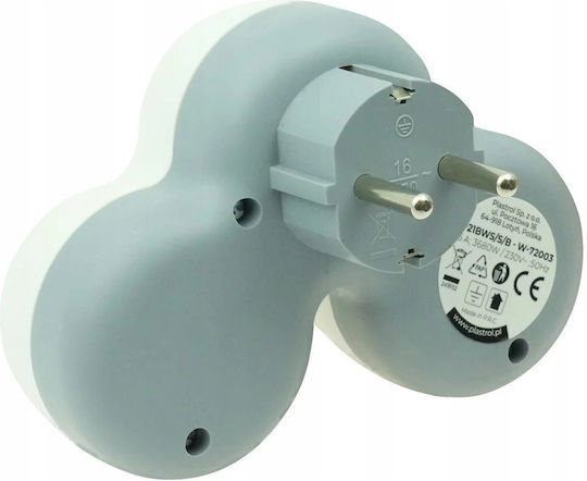 Adaptor Dublu Priză Comutator Tip Z U Schuko R-21bws S B W-72003