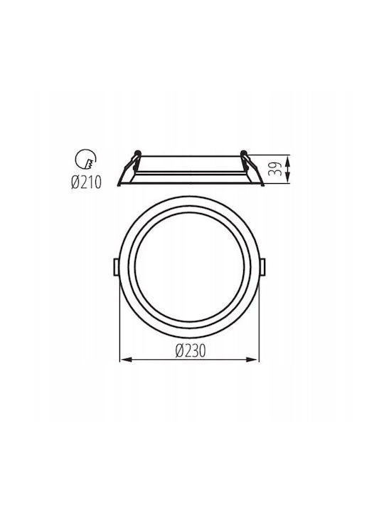 Kanlux Tiberi Cct Led Downlight Fixture 23-29w-w Max 3260lm Warm Neutral 3000-4000k Ip44/20 Ø23 Ra90 5 Years Warranty White 26383