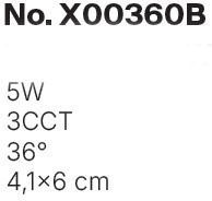Inlight Downlight Decken- und Wandleuchte 5w 3cct Schwarze Farbe D 4.1x6cm X00360b