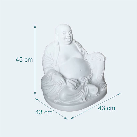 Статуя Budai Ренде Relaxdays 45x43x43 См Бяла Устойчива На Времето Полиестер