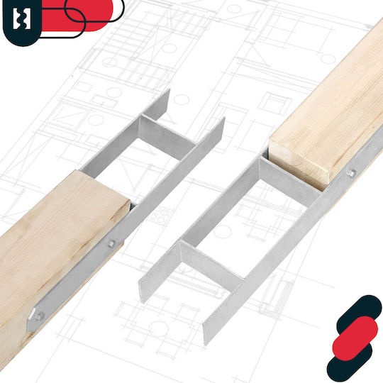Suport H-post Bracket Îmbinare Ancoră Din Oțel Galvanizat 80 Mm