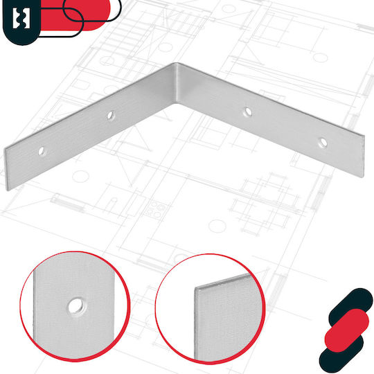 Kotarbau Carpenter's Angle Steel Construction Connector Stainless Galvanized 100 X 100 X 20 Mm Set 50 Pcs